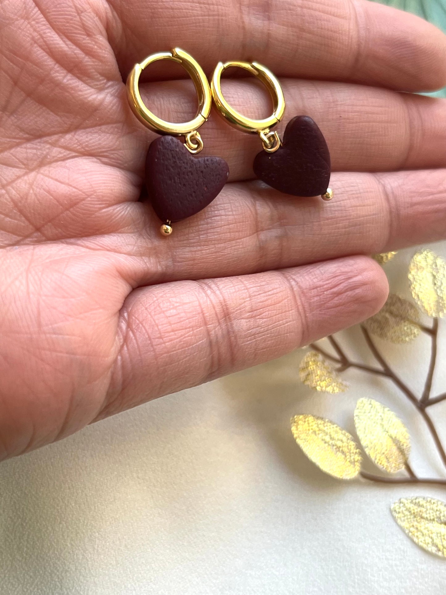 Polymer Clay Heart Earrings