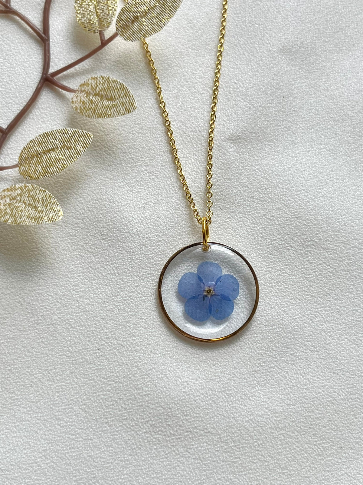 Pressed Flowers | Forget Me Not | Necklace