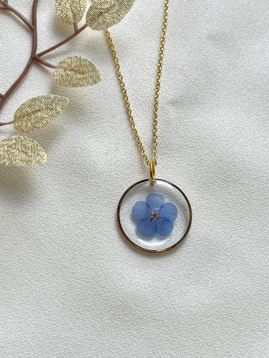Pressed Flowers | Forget Me Not | Necklace
