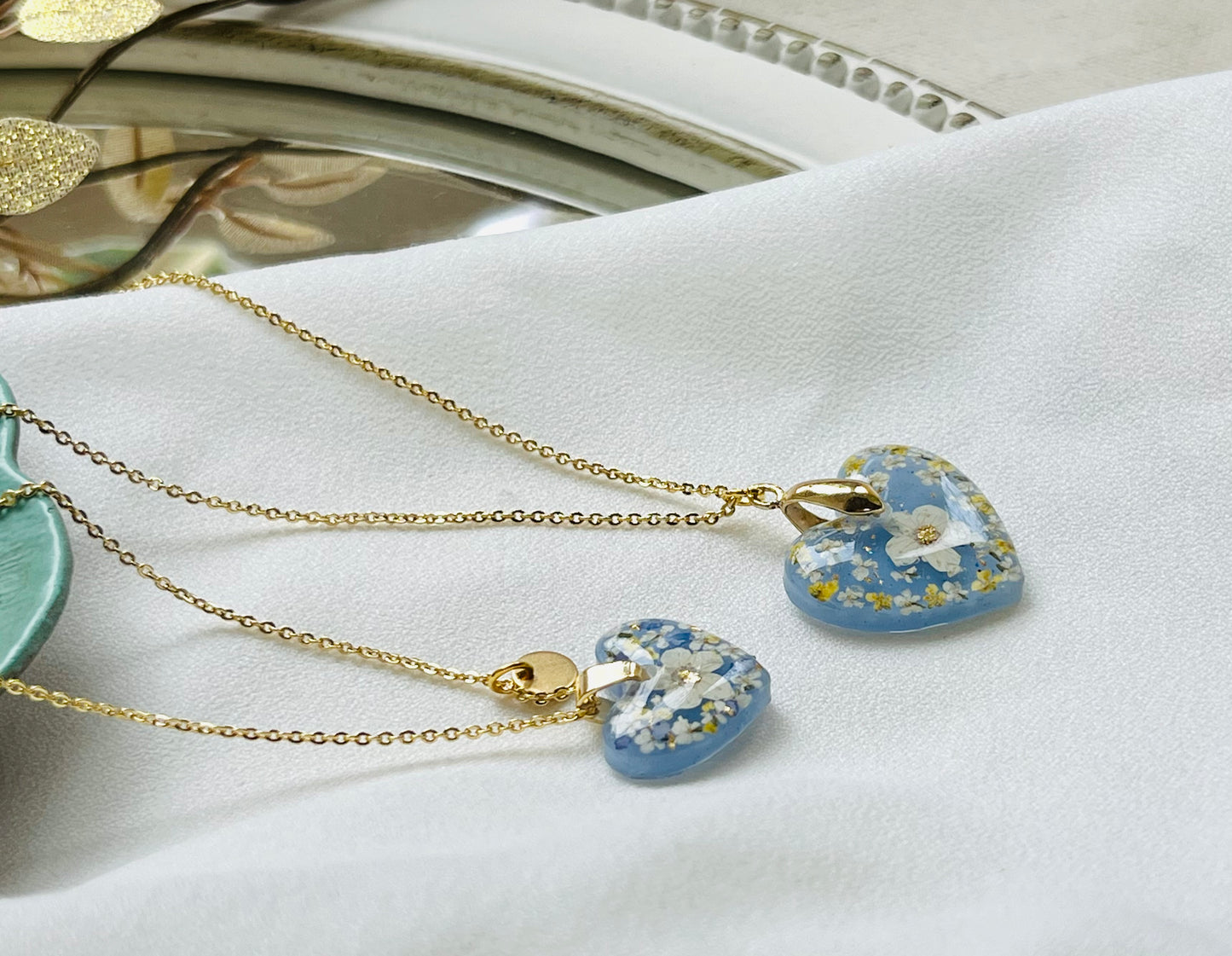 Pressed Flower Necklace | Love Heart