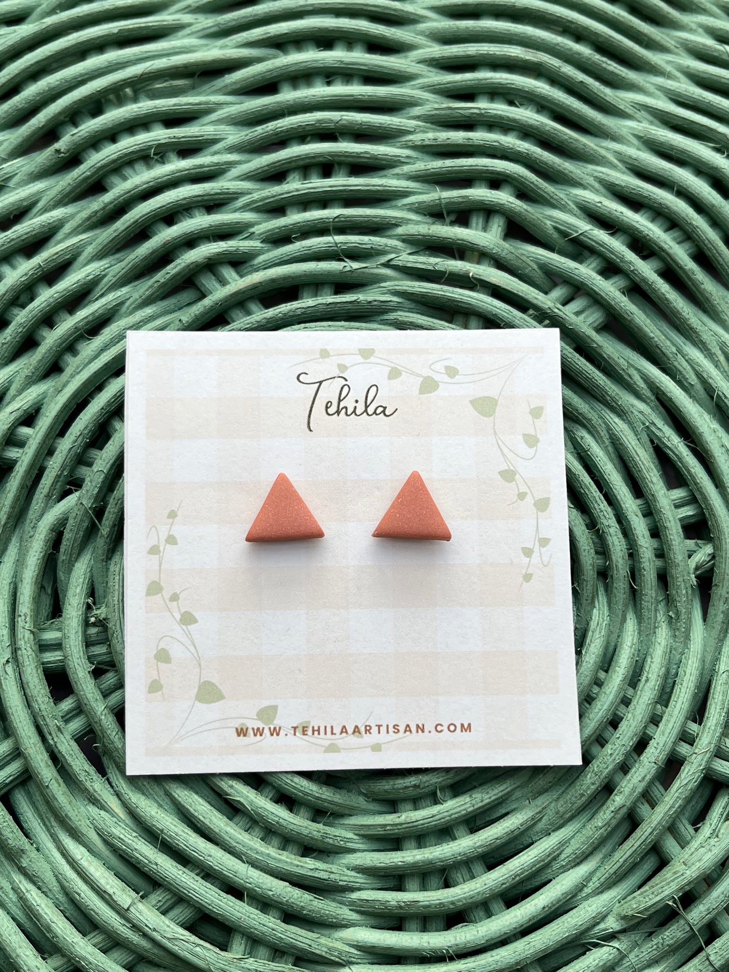 Polymer Clay| Triangle studs