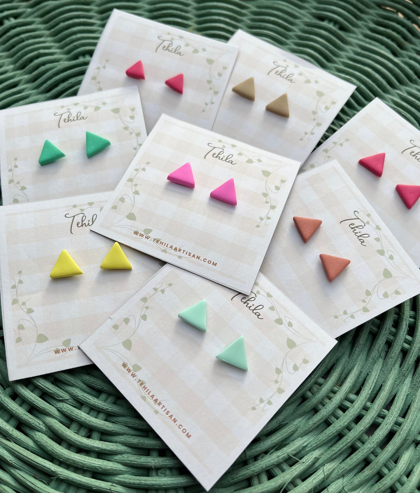 Polymer Clay| Triangle studs