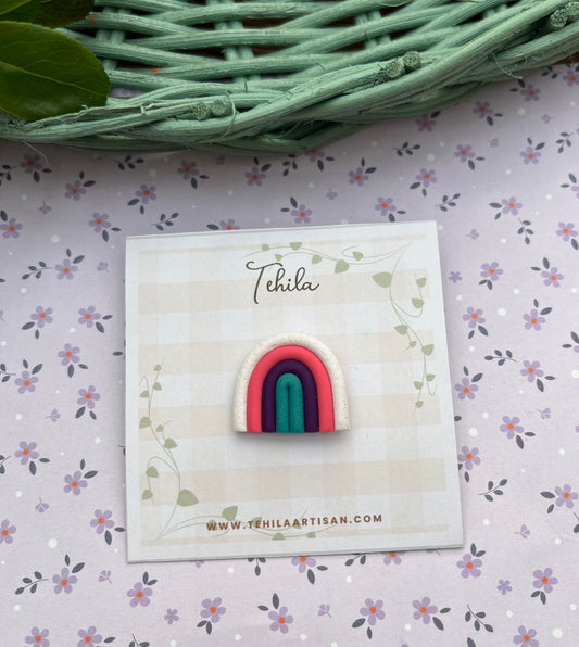 Polymer Clay | Rainbow Pin Badges