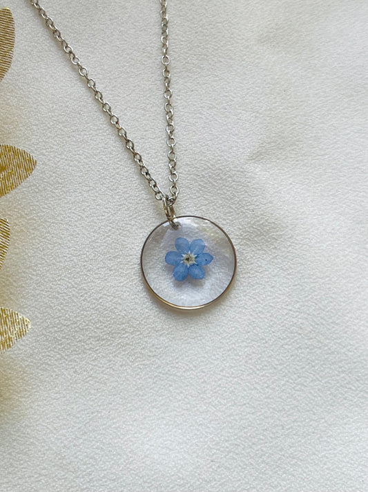Pressed Flowers | Forget Me Not | Necklace