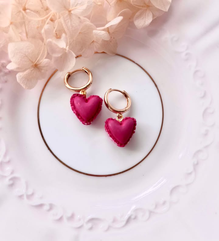 You Are Loved Collection | Polymer Clay Earrings| Love Heart Macarons