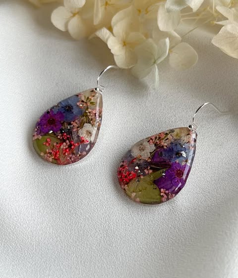 Full Bloom Earrings | Pressed Flowers