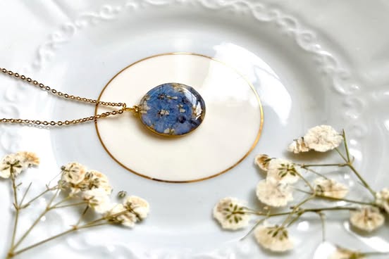 Forget-Me-Not Necklace |Pressed Flowers