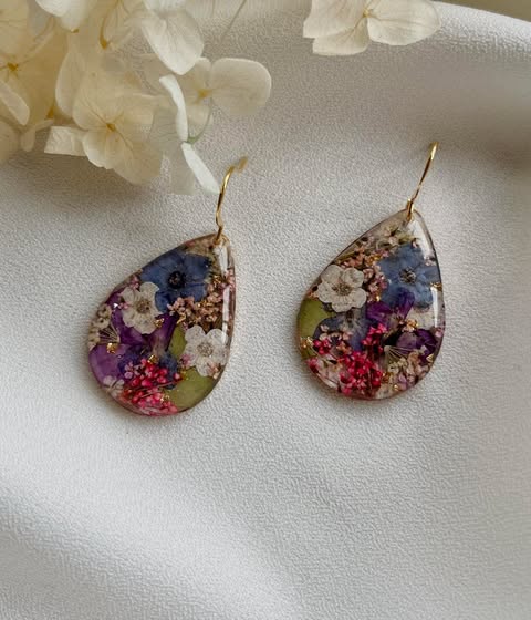 Full Bloom Earrings | Pressed Flowers