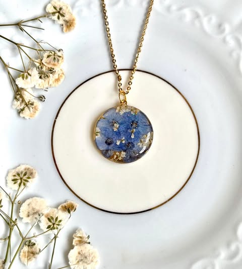 Forget-Me-Not Necklace |Pressed Flowers