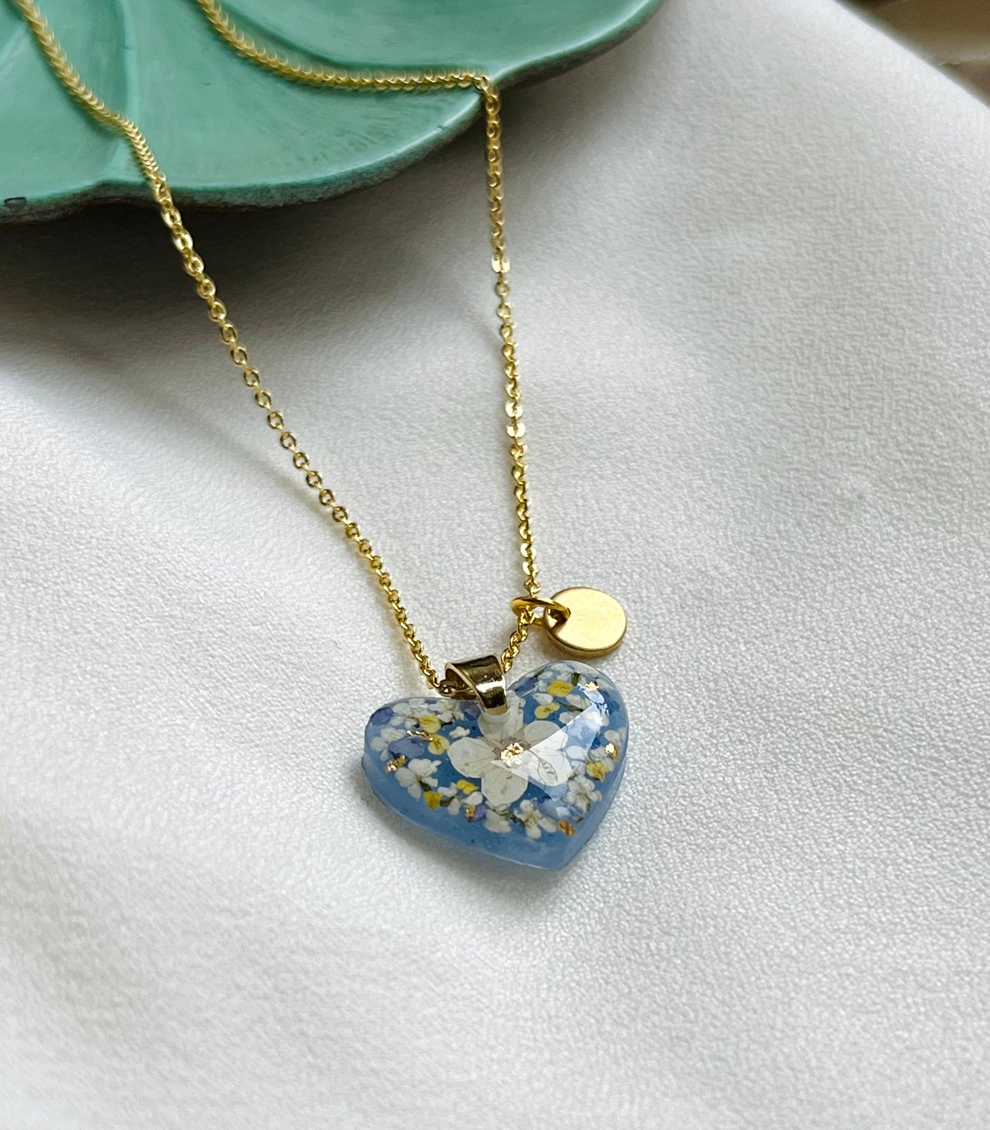 Pressed Flower Necklace | Love Heart