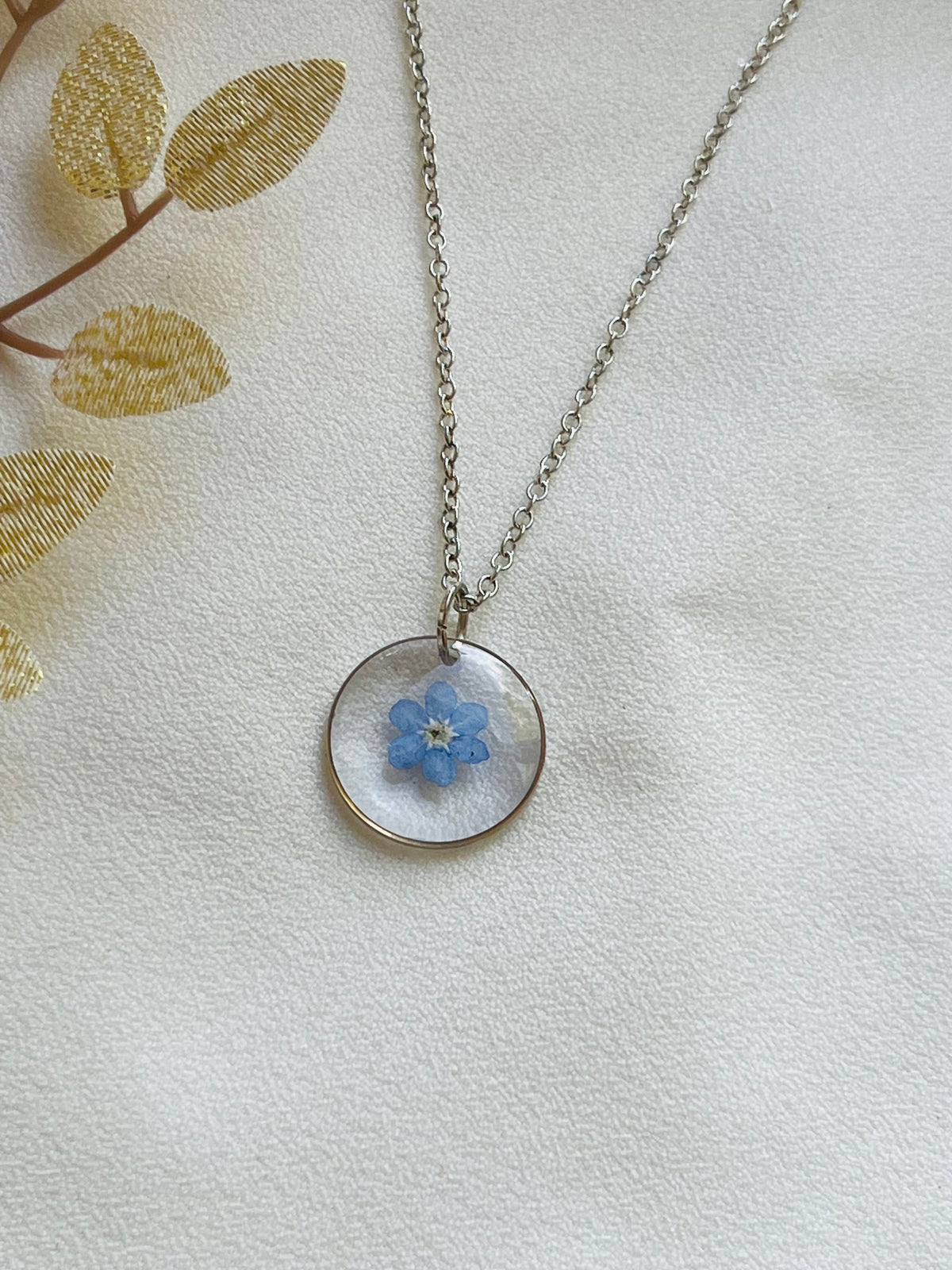 Pressed Flowers | Forget Me Not | Necklace