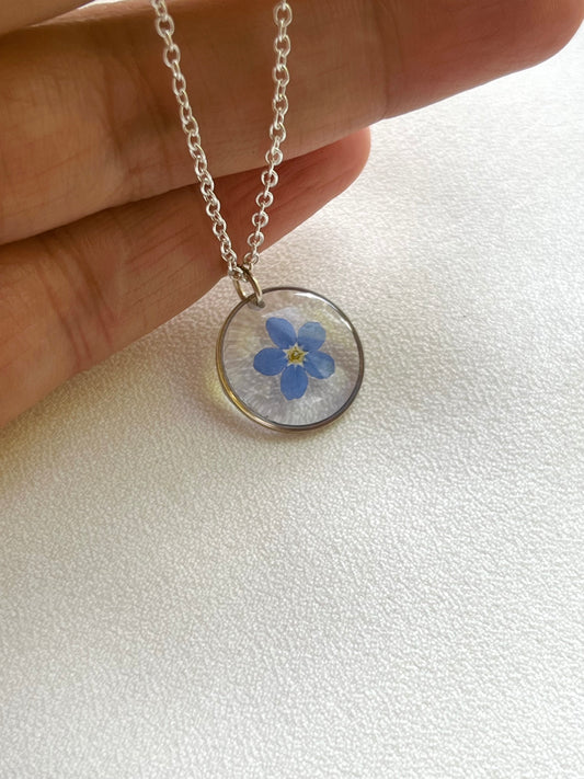 Pressed Flowers | Forget Me Not | Necklace