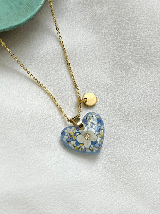 Pressed Flower Necklace | Love Heart