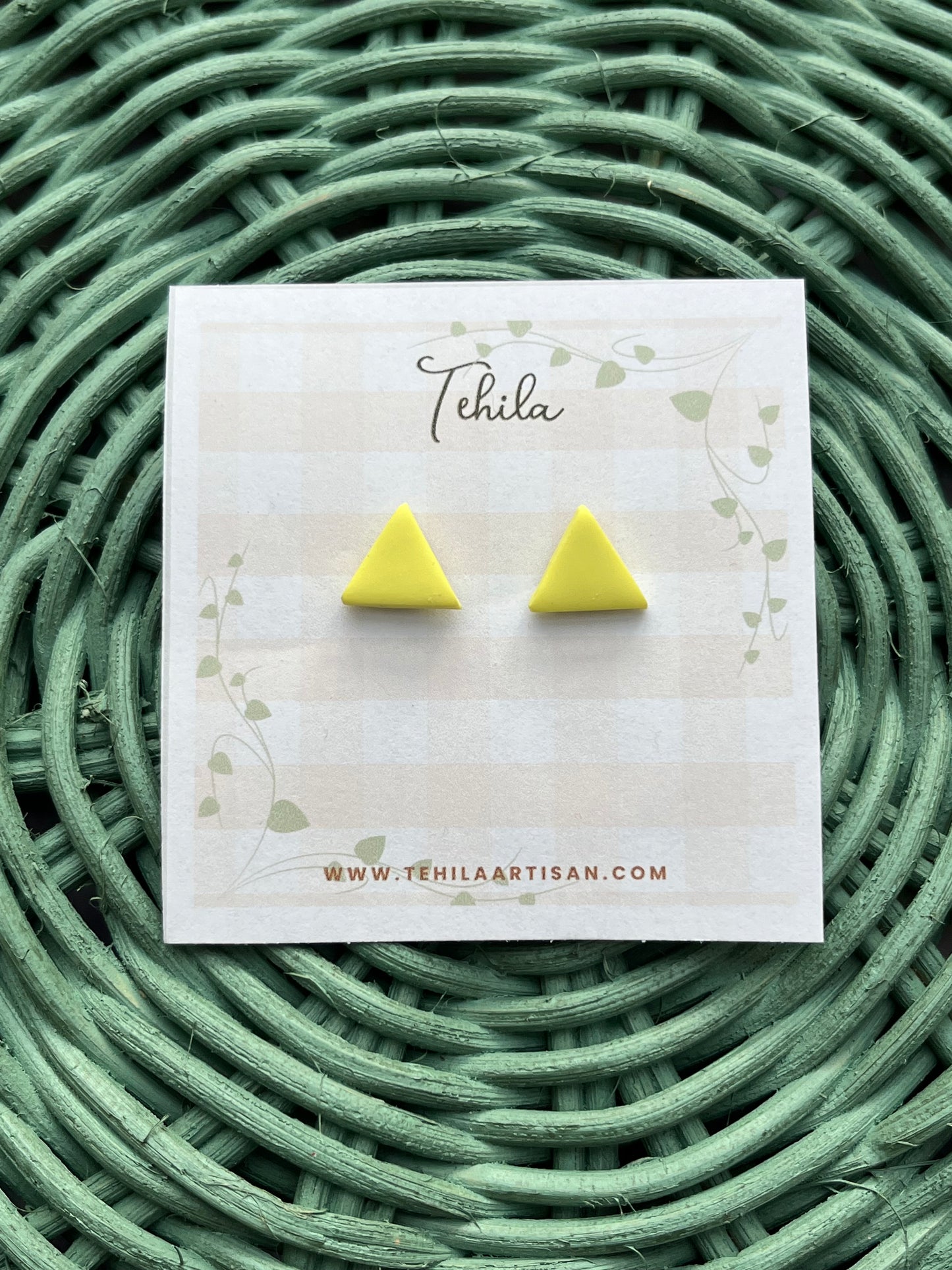 Polymer Clay| Triangle studs