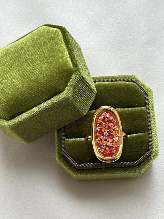 Pressed Flower | Adjustable Ring