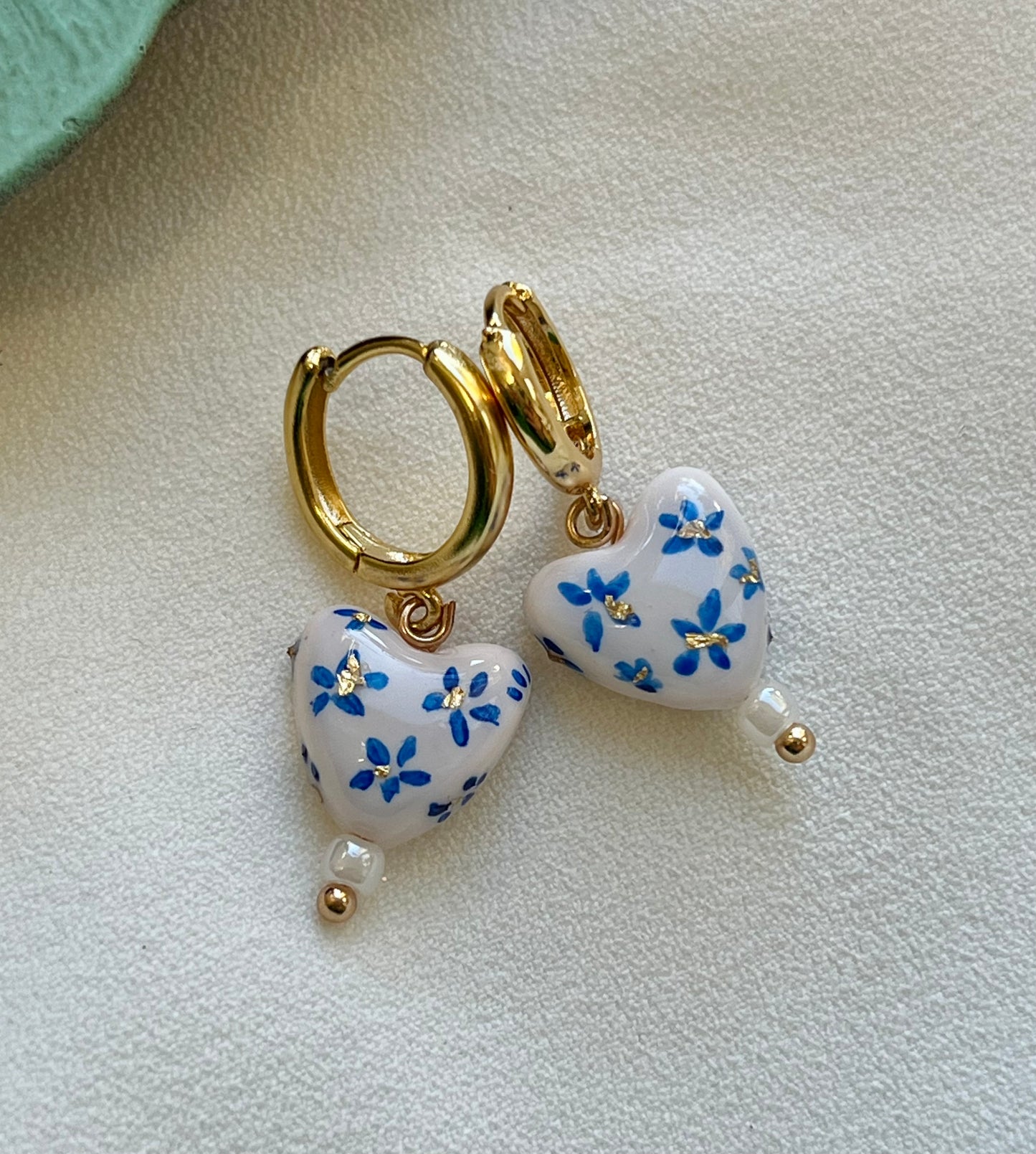 Polymer Clay Hand painted Hearts