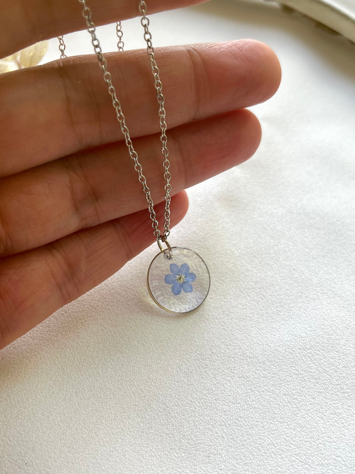 Pressed Flowers | Forget Me Not | Necklace
