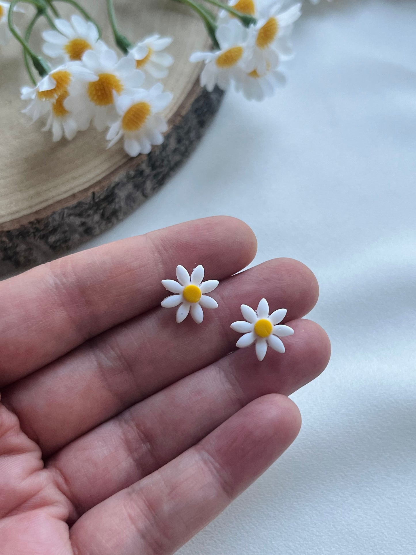 Polymer Clay | Daisy Studs | Hypoallergenic
