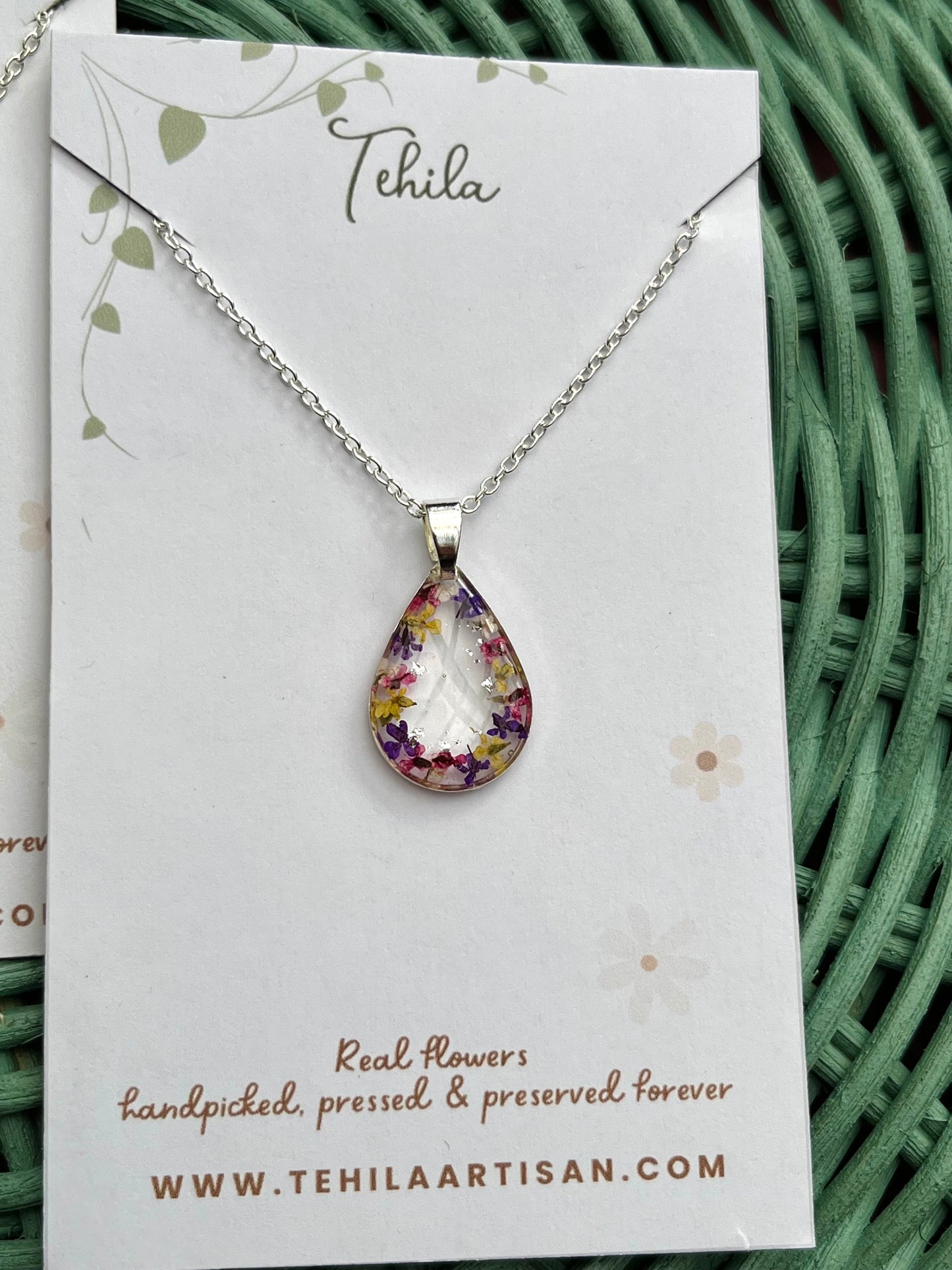 Pressed Flower Necklace