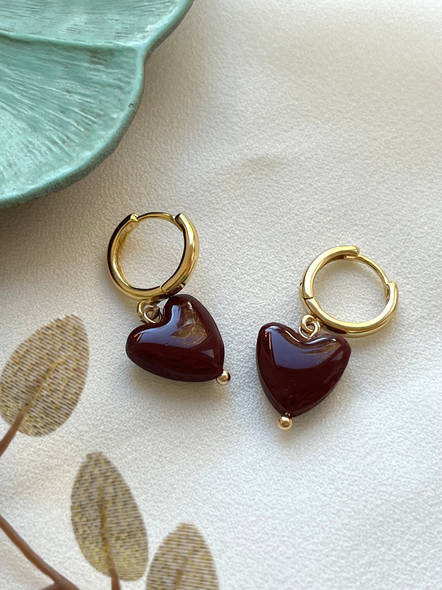 Polymer Clay Heart Earrings