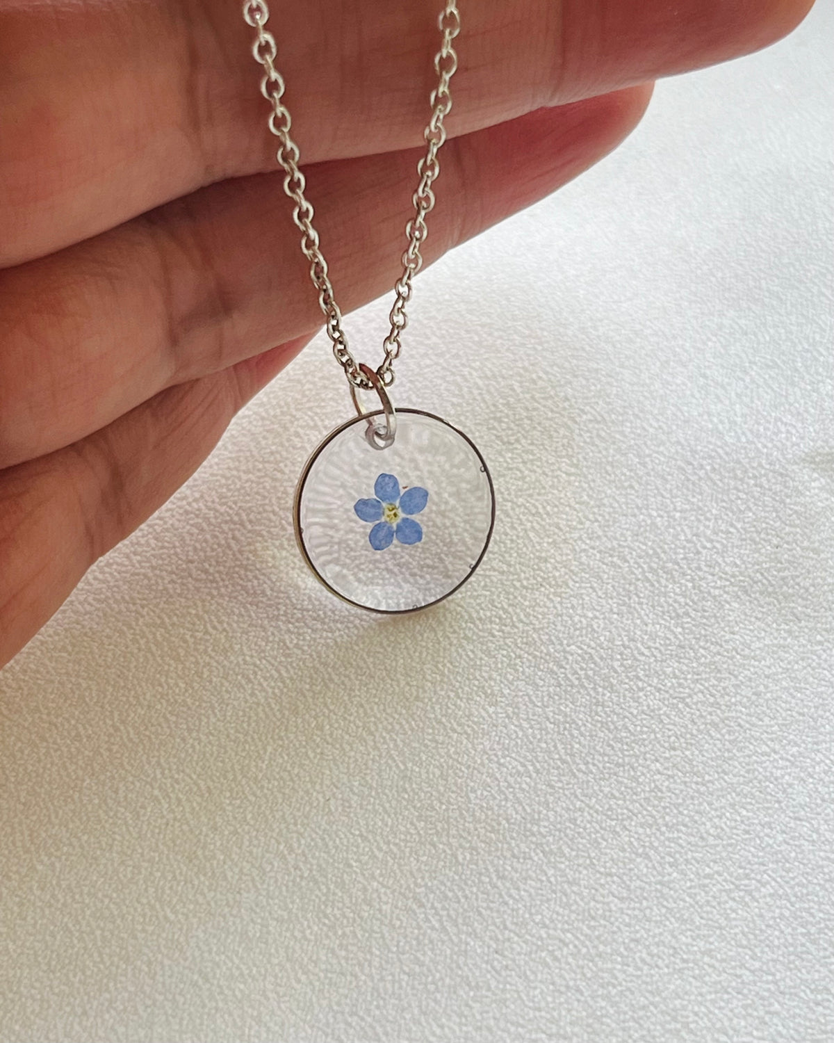 Pressed Flowers | Forget Me Not | Necklace