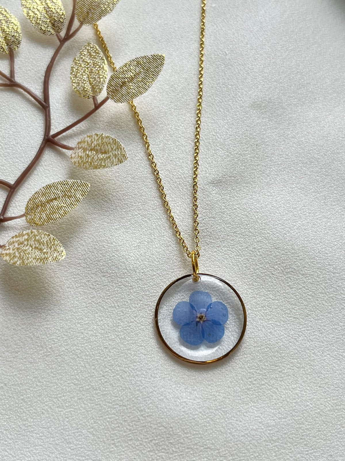 Pressed Flowers | Forget Me Not | Necklace