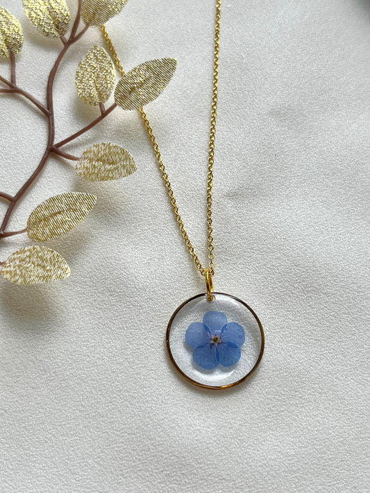 Pressed Flowers | Forget Me Not | Necklace