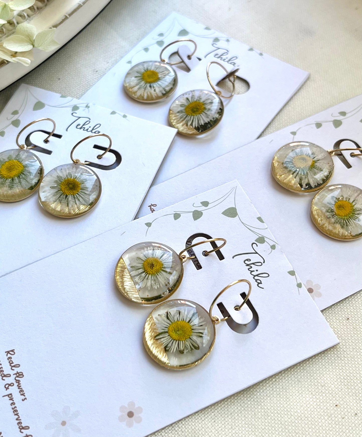 Pressed Flowers | Daisy Earrings