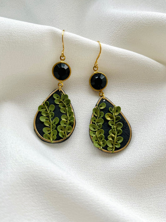 Polymer Clay Earrings | Leaf Climber