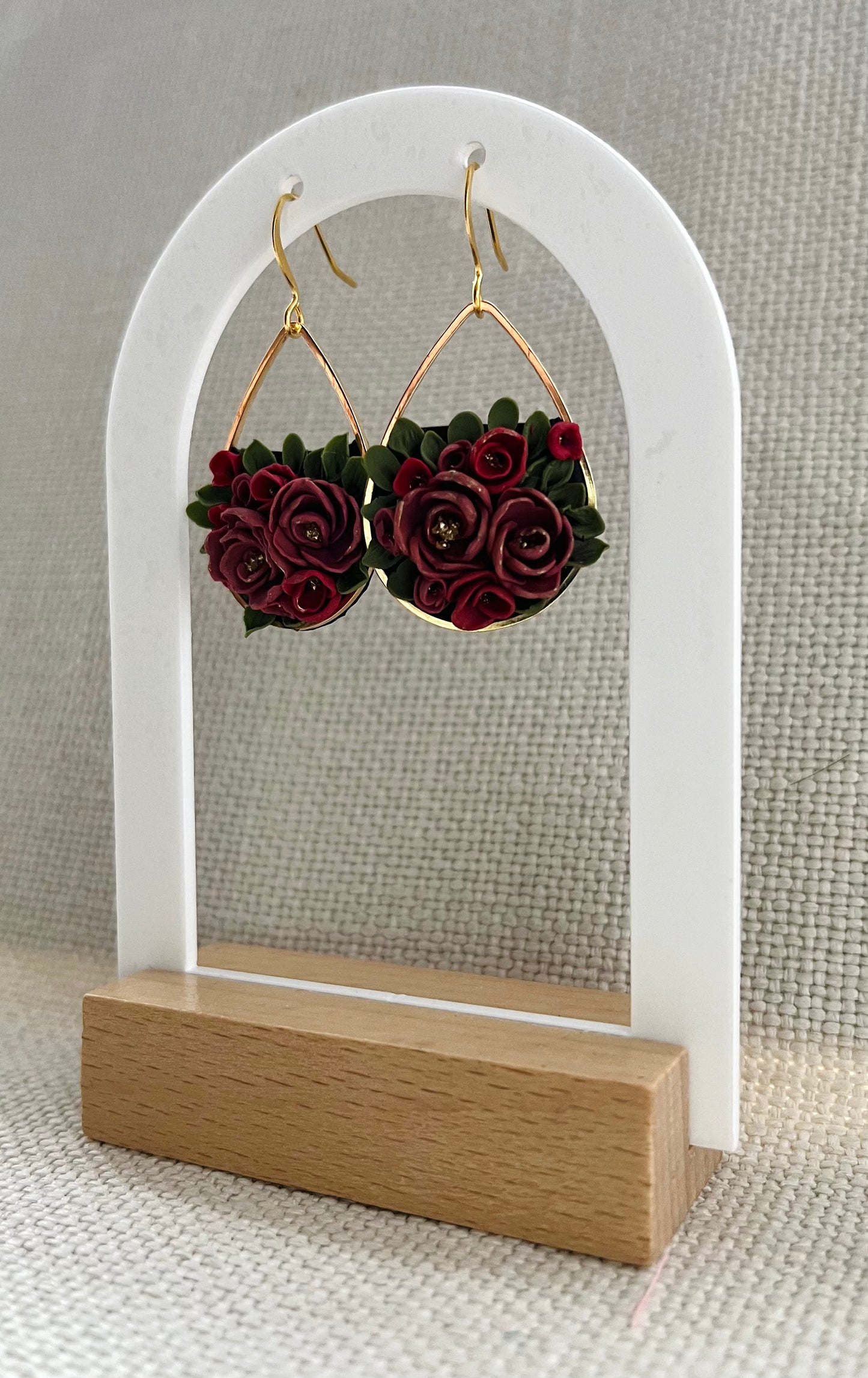 Polymer Clay Earrings  | English Rose Garden