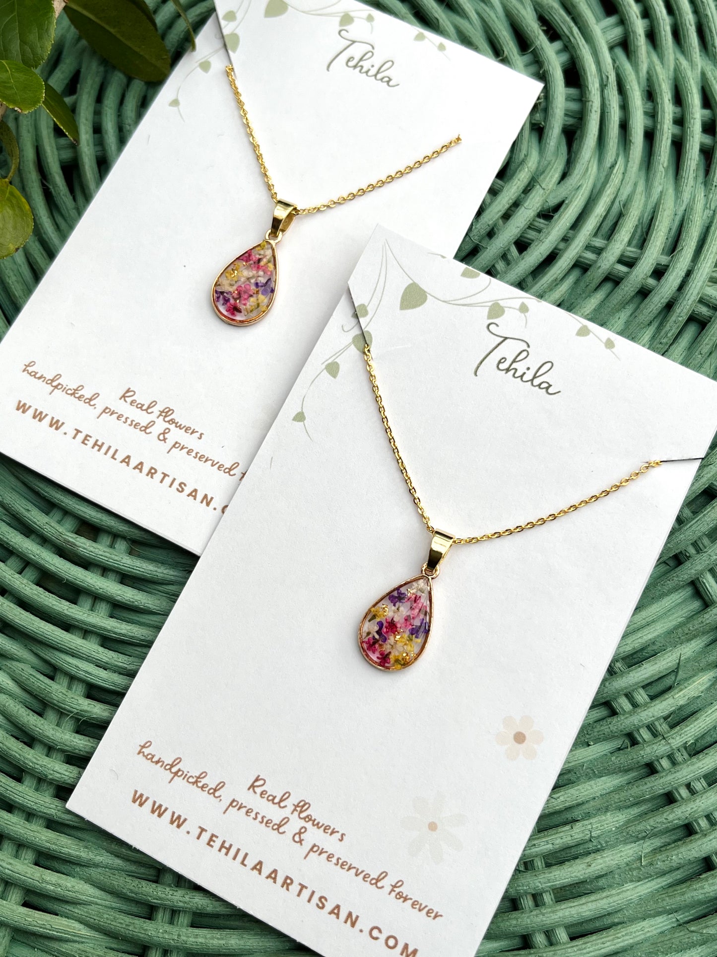 Pressed Flower Necklace