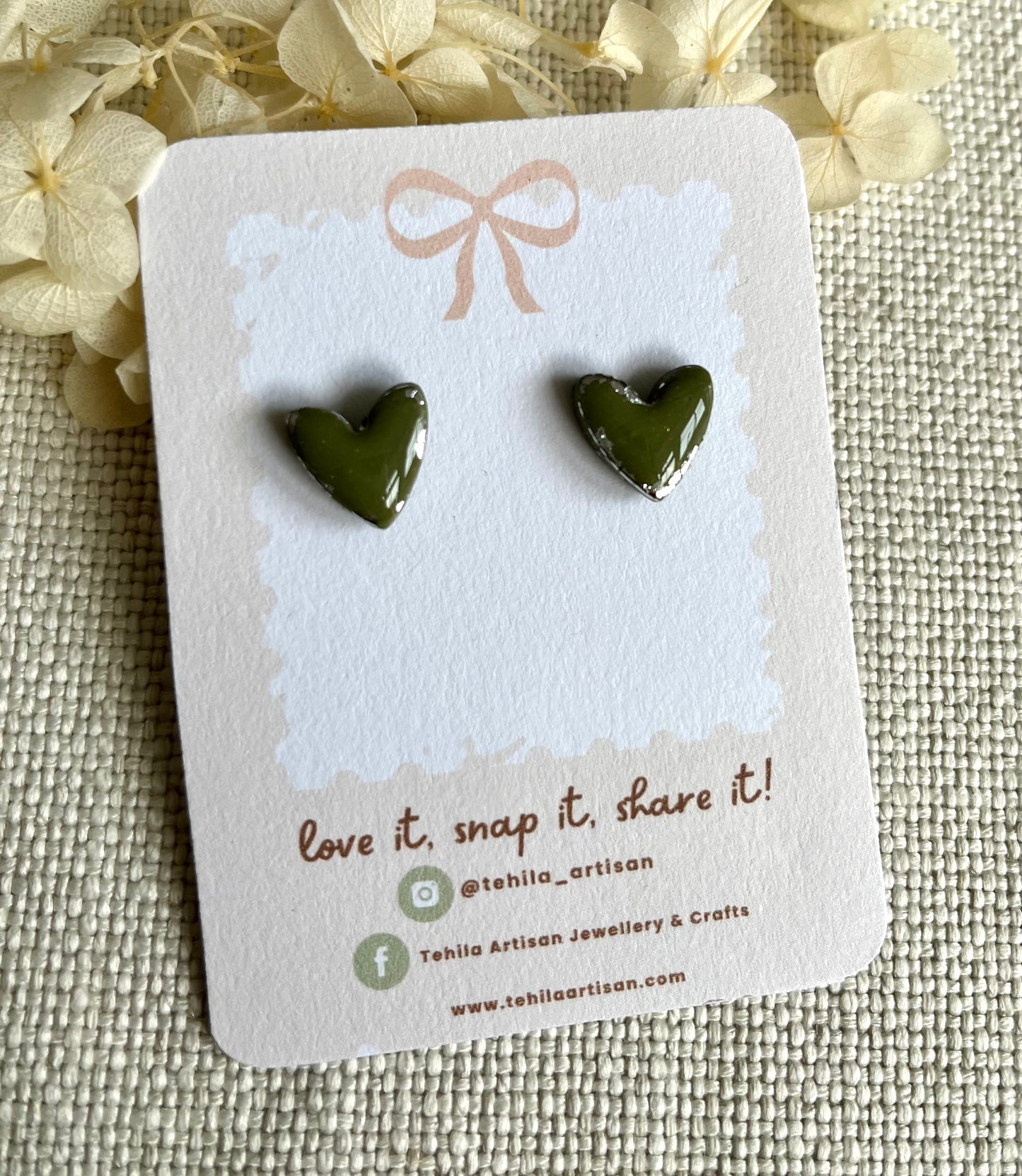 You Are Loved Collection | Polymer Clay | Heart Studs