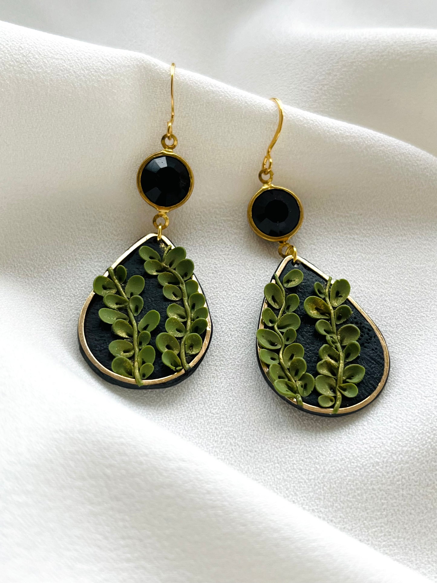 Polymer Clay Earrings | Leaf Climber