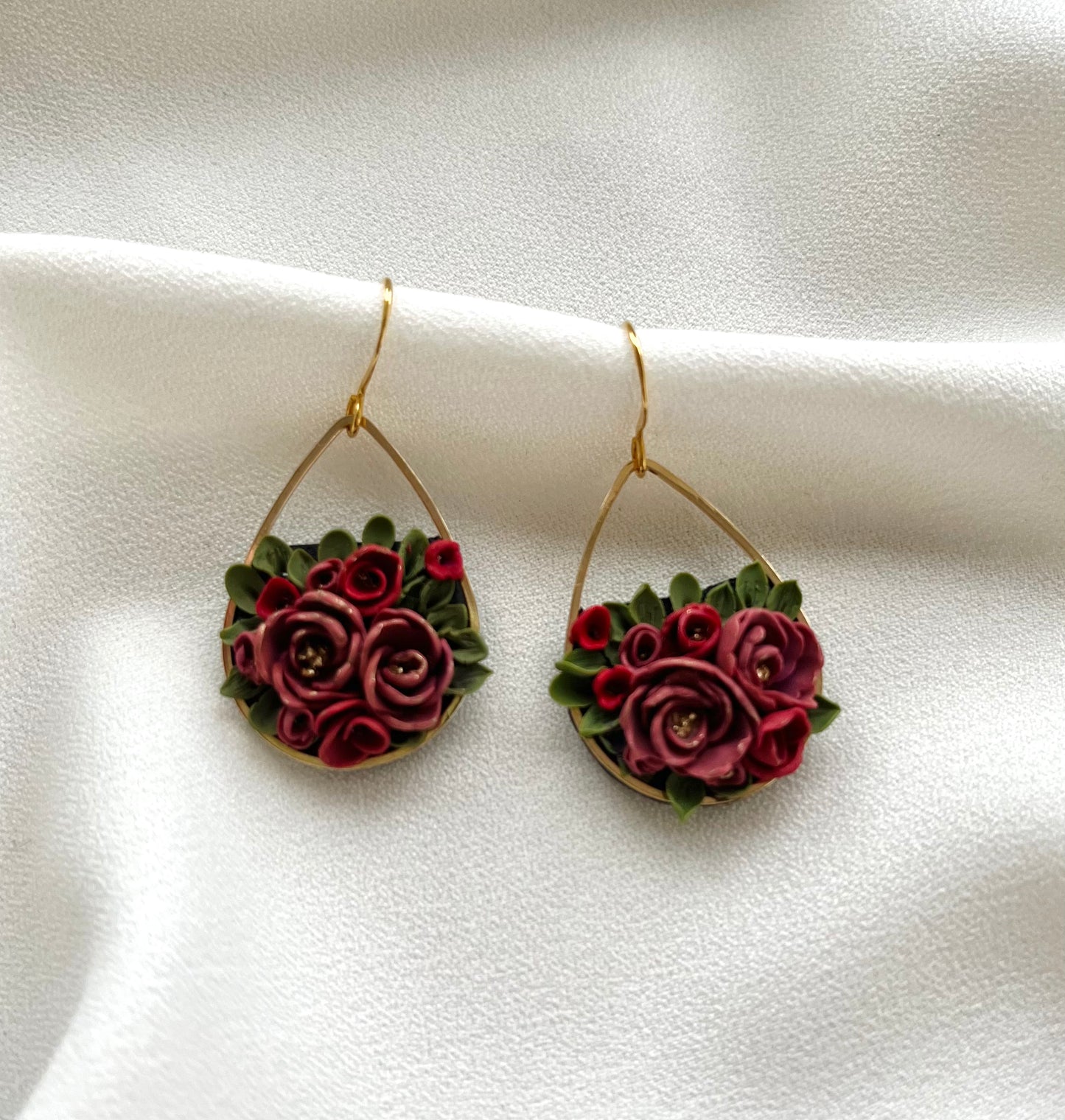 Polymer Clay Earrings  | English Rose Garden