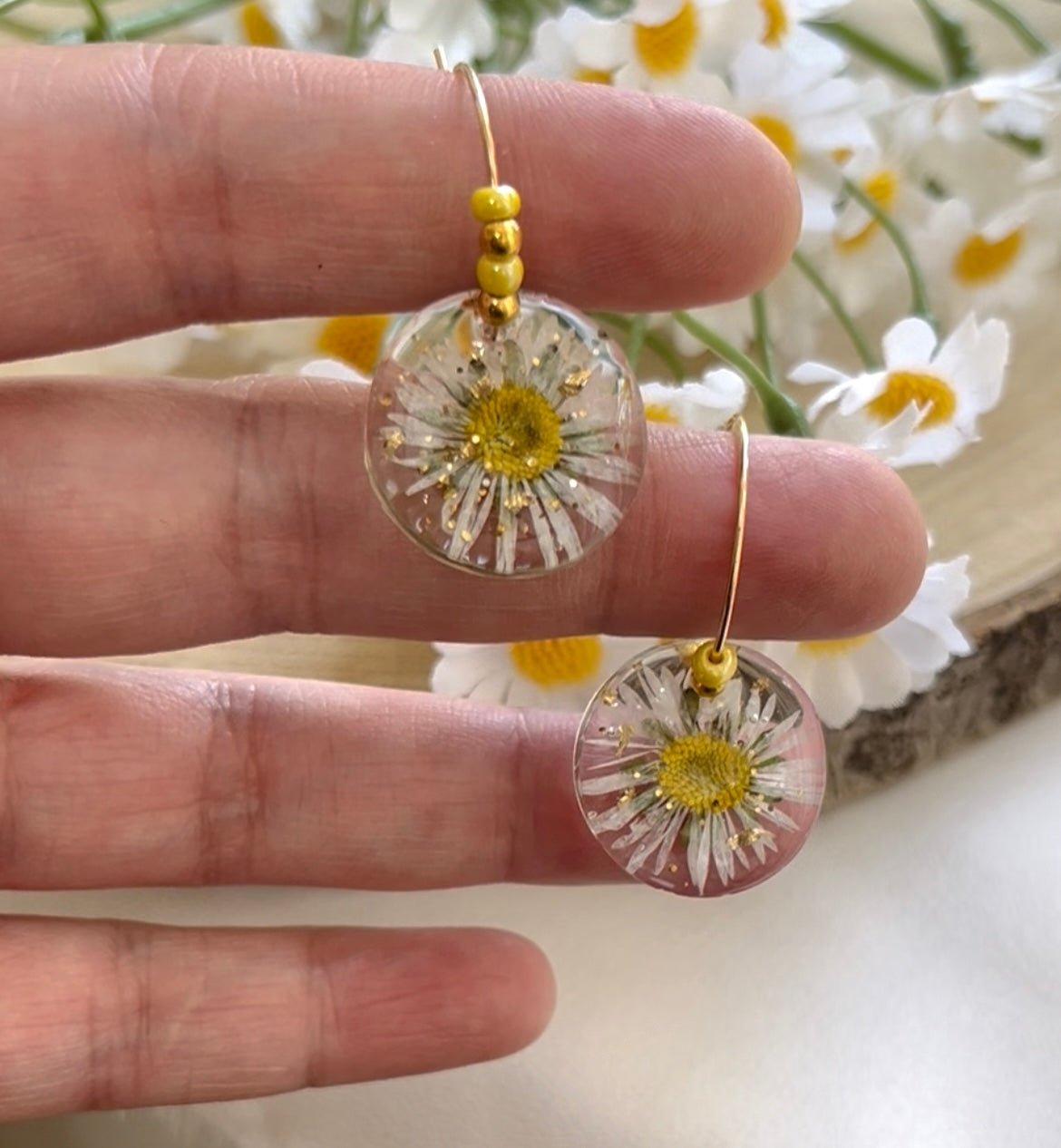 Pressed Flowers | Sunshine Daisy Earrings
