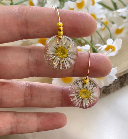 Pressed Flowers | Sunshine Daisy Earrings