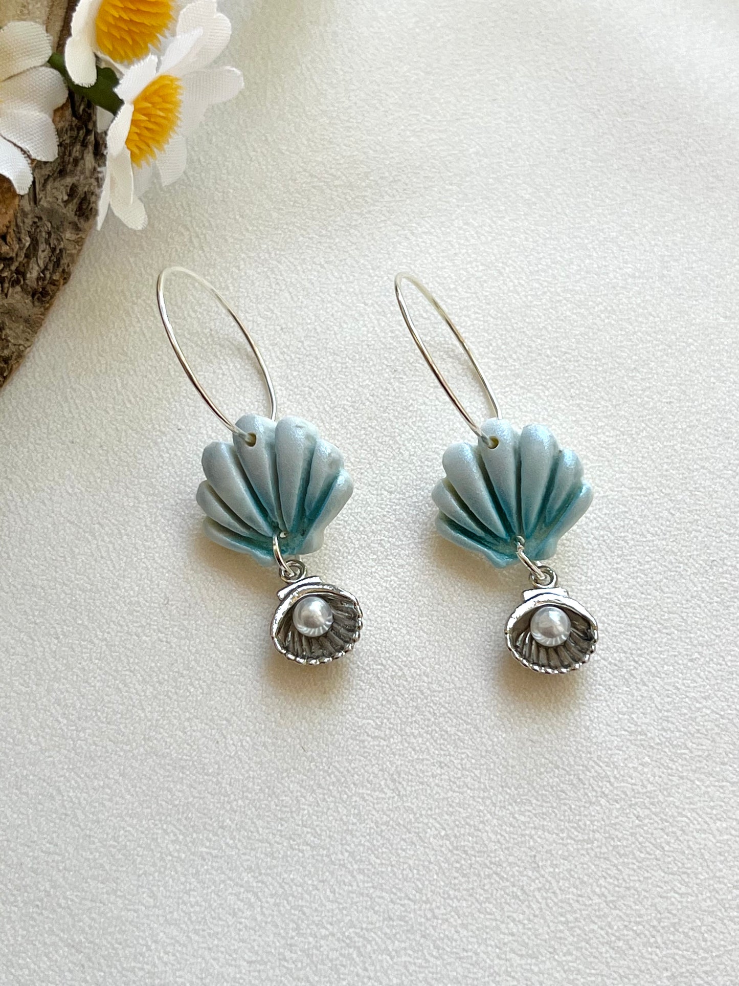 Polymer Clay | Shell Earrings
