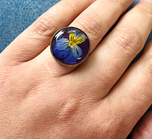 Pressed Flower | Adjustable Ring