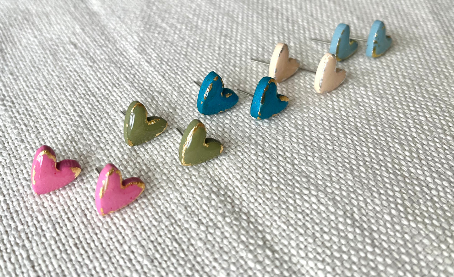 You Are Loved Collection | Polymer Clay | Heart Studs