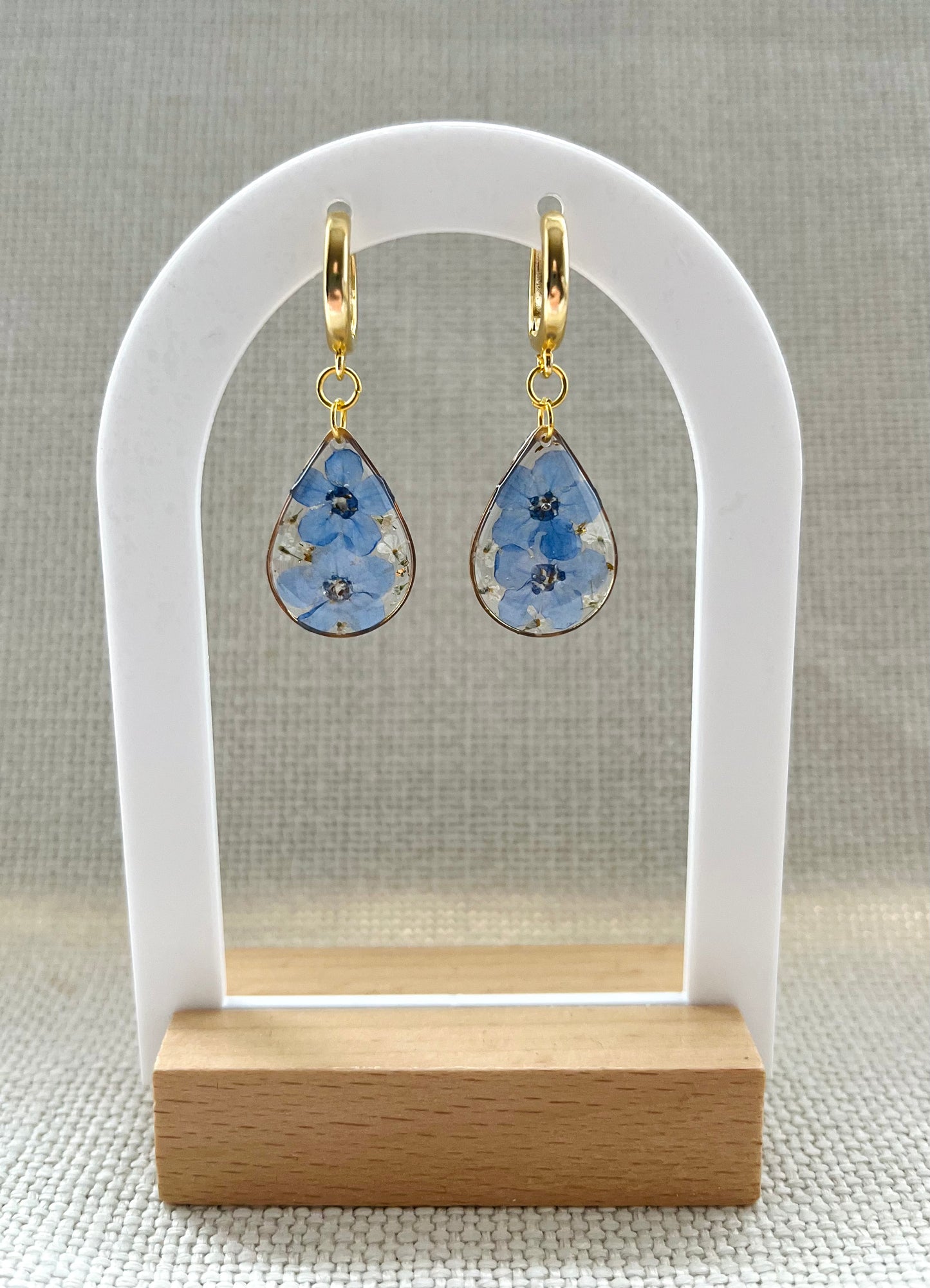 Pressed Flower Earrings | Forget Me Not