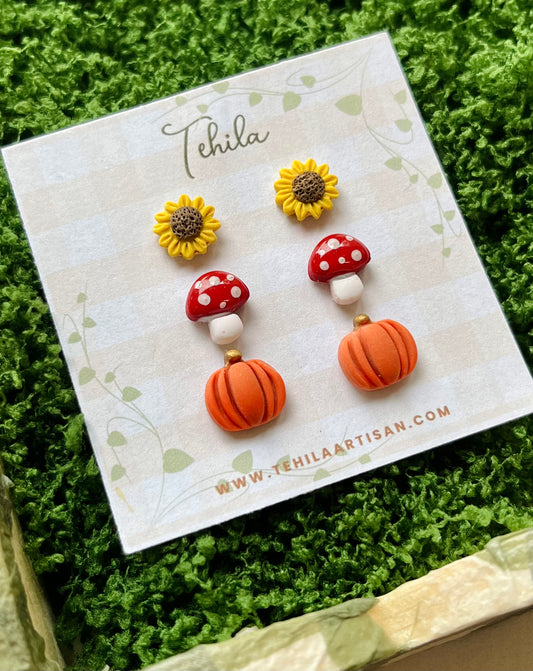 Polymer Clay | Cosy Autumn Studs | Create Your Own Stud Pack | Hypoallergenic