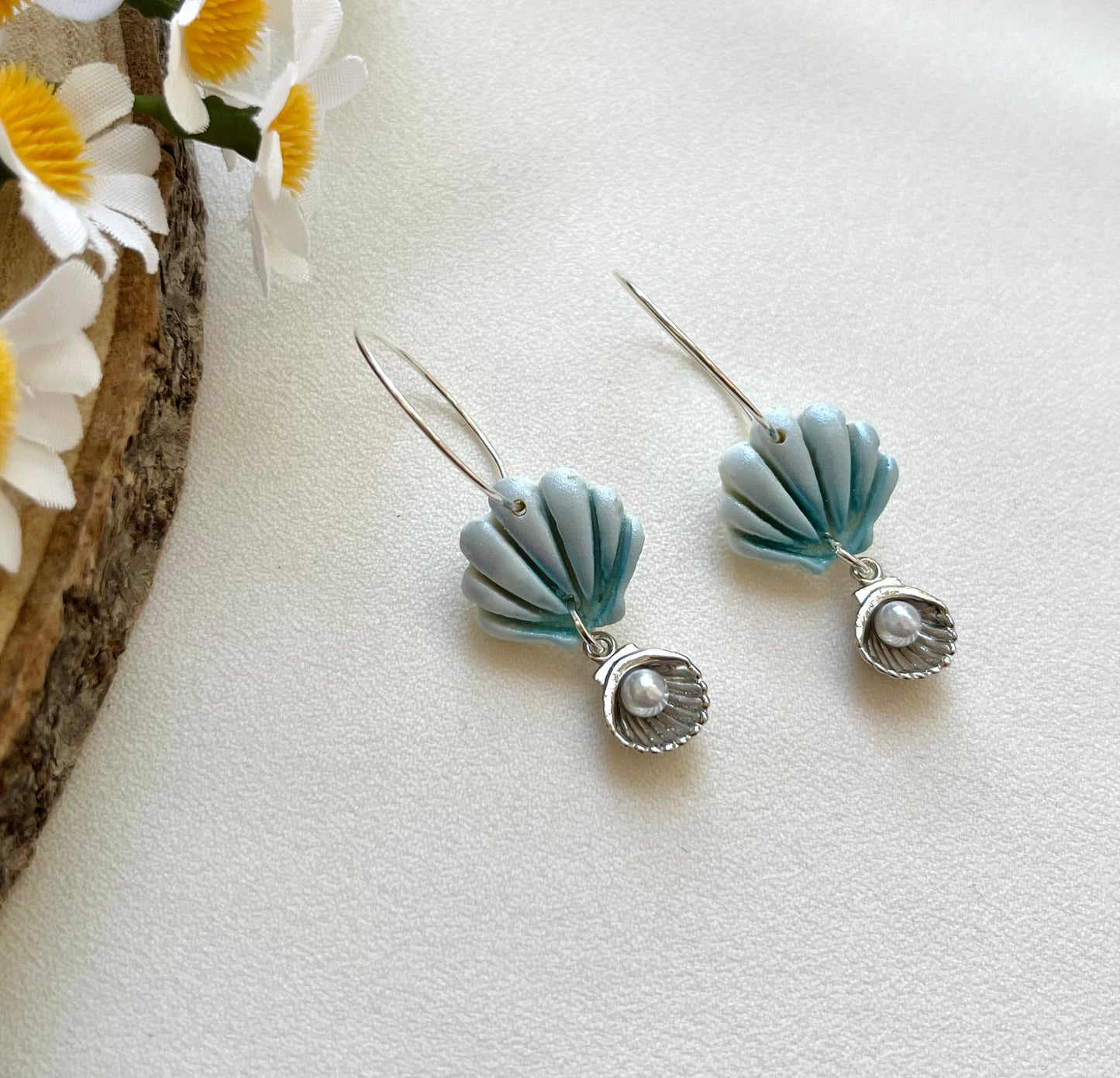 Polymer Clay | Shell Earrings