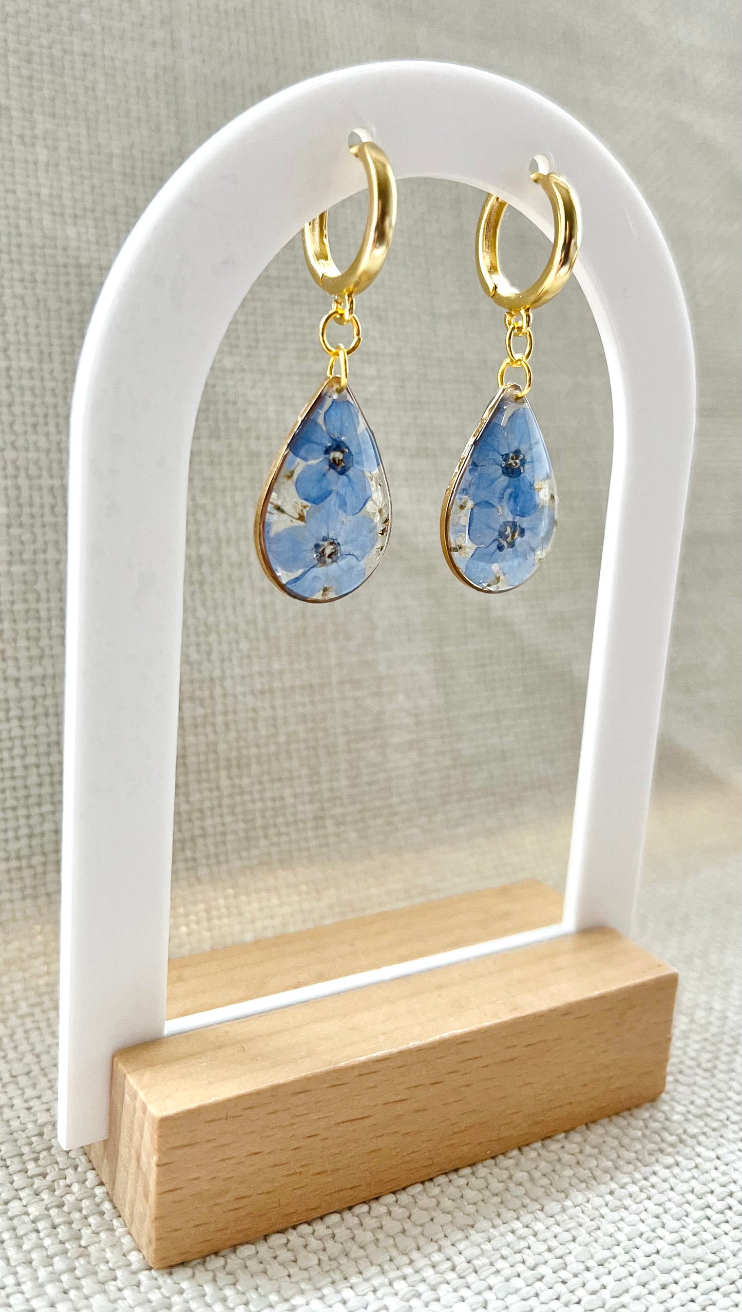 Pressed Flower Earrings | Forget Me Not