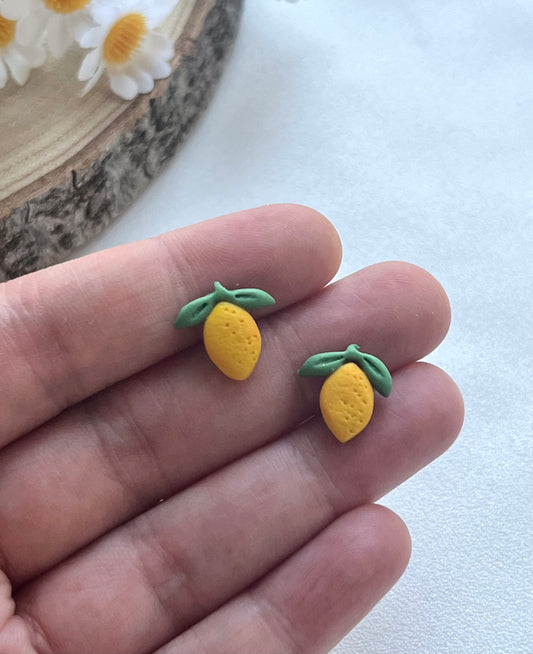Polymer Clay | Lemon Studs | Hypoallergenic