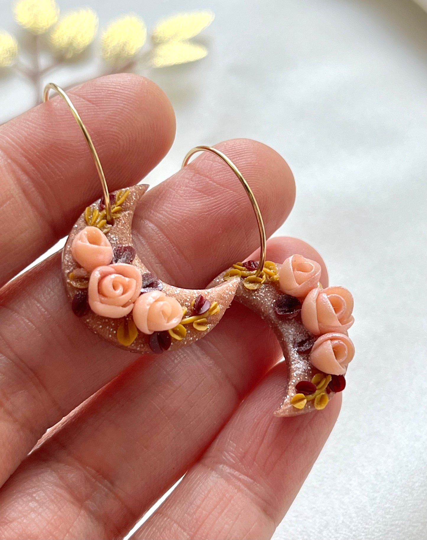 Polymer Clay | Crescent Moon | Earrings