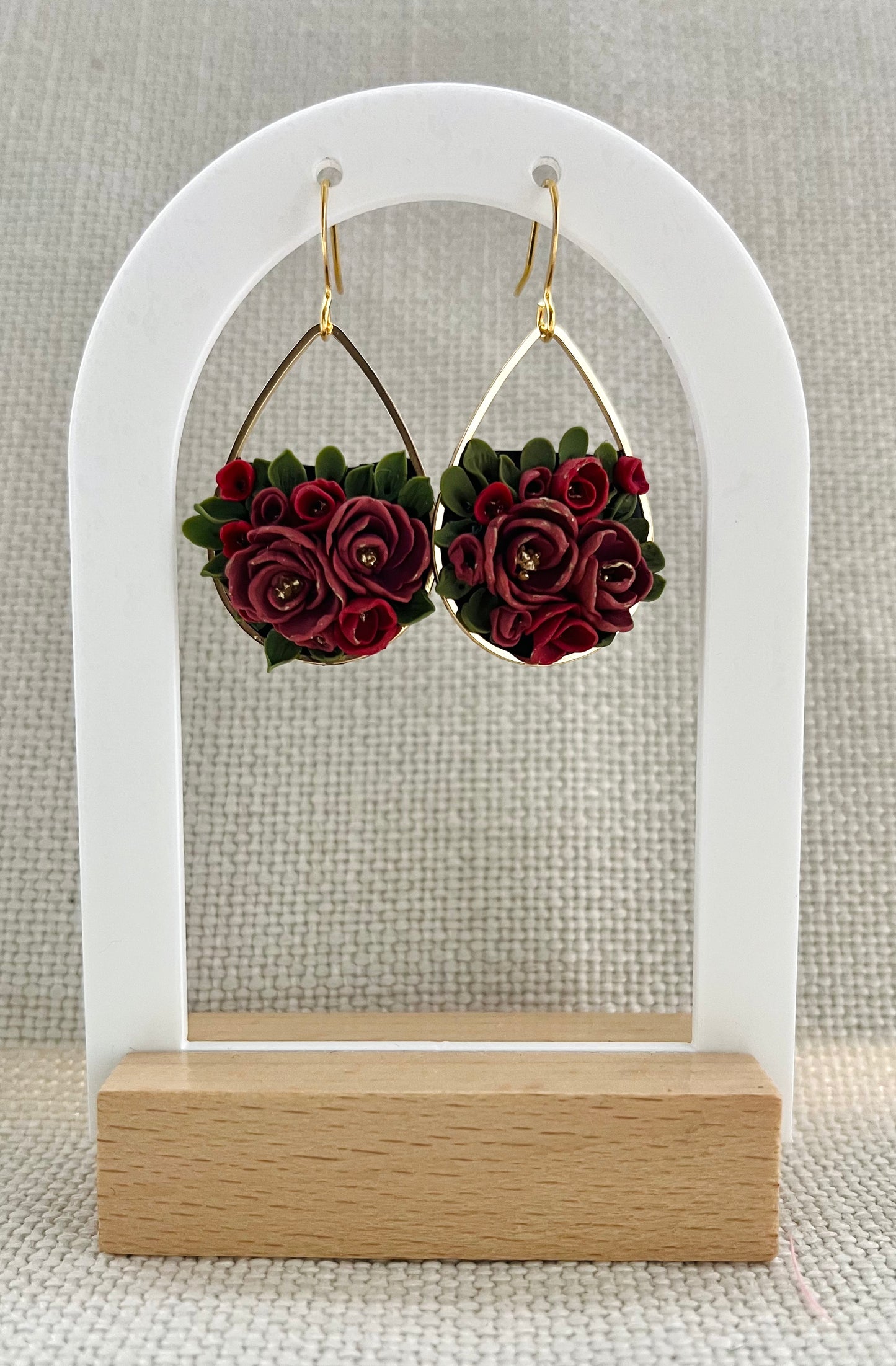 Polymer Clay Earrings  | English Rose Garden