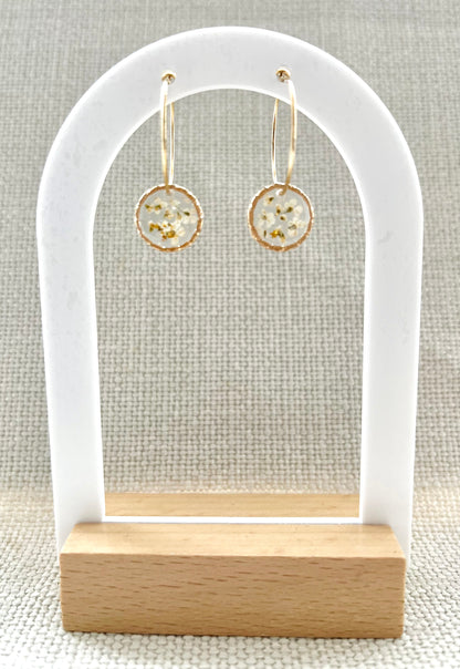 Real Pressed Flower Earrings | Circle Charms