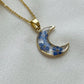 Pressed Flowers | Crescent Moon Necklace