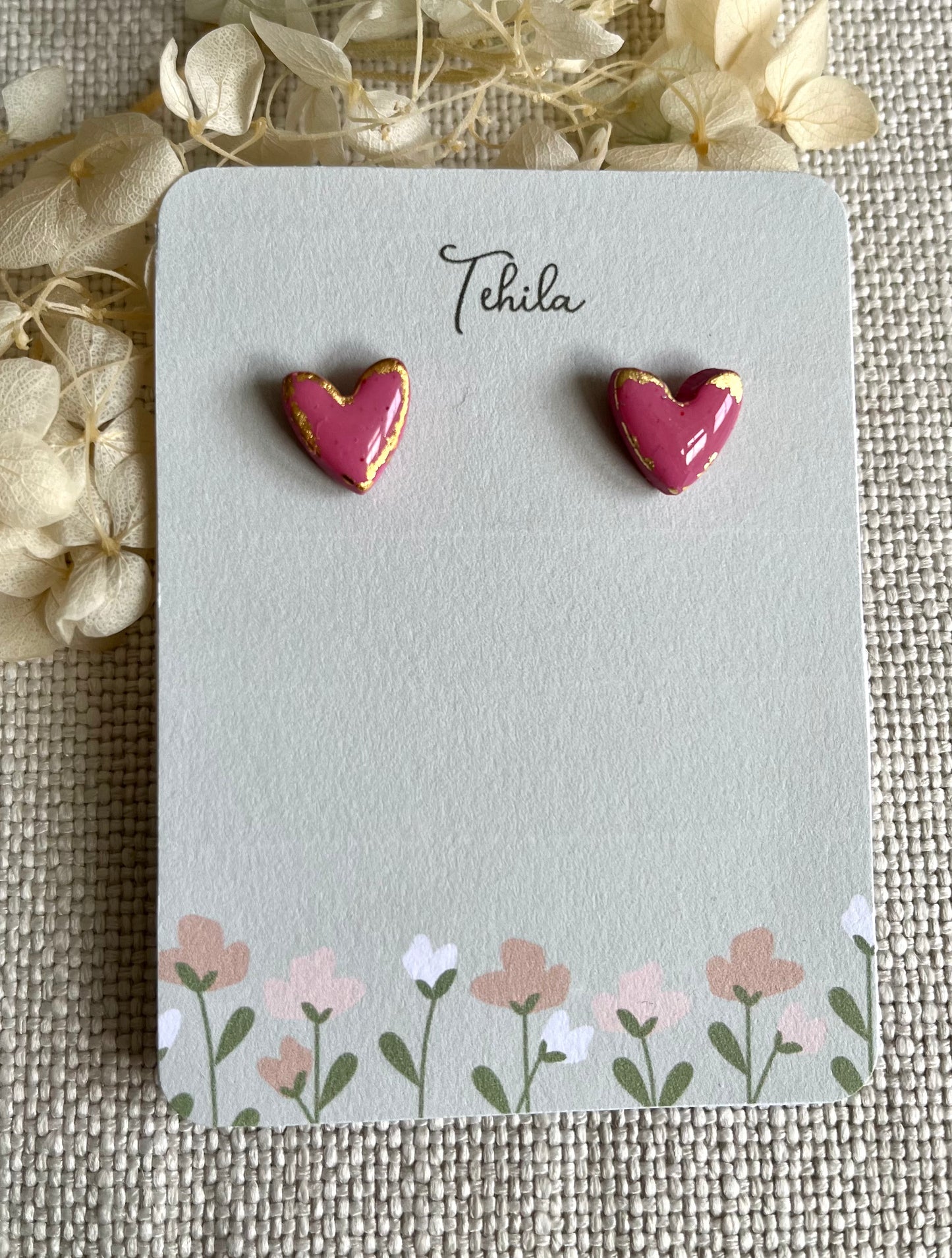 You Are Loved Collection | Polymer Clay | Heart Studs