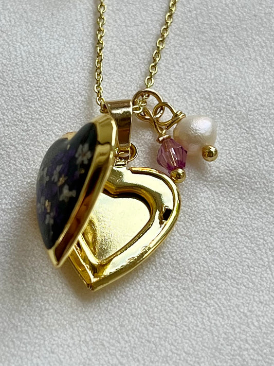 Pressed Flowers | Heart Locket